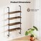 Costway 2 PCS 4-Tier Ladder Shelf Bookshelf Industrial Wall Shelf with Metal Frame Rustic